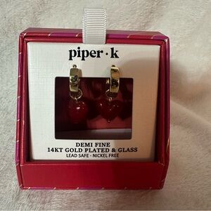 Piper K Gold Plated Heart Earrings